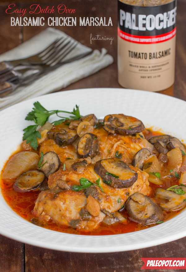 Easy Dutch Oven Balsamic Chicken Marsala