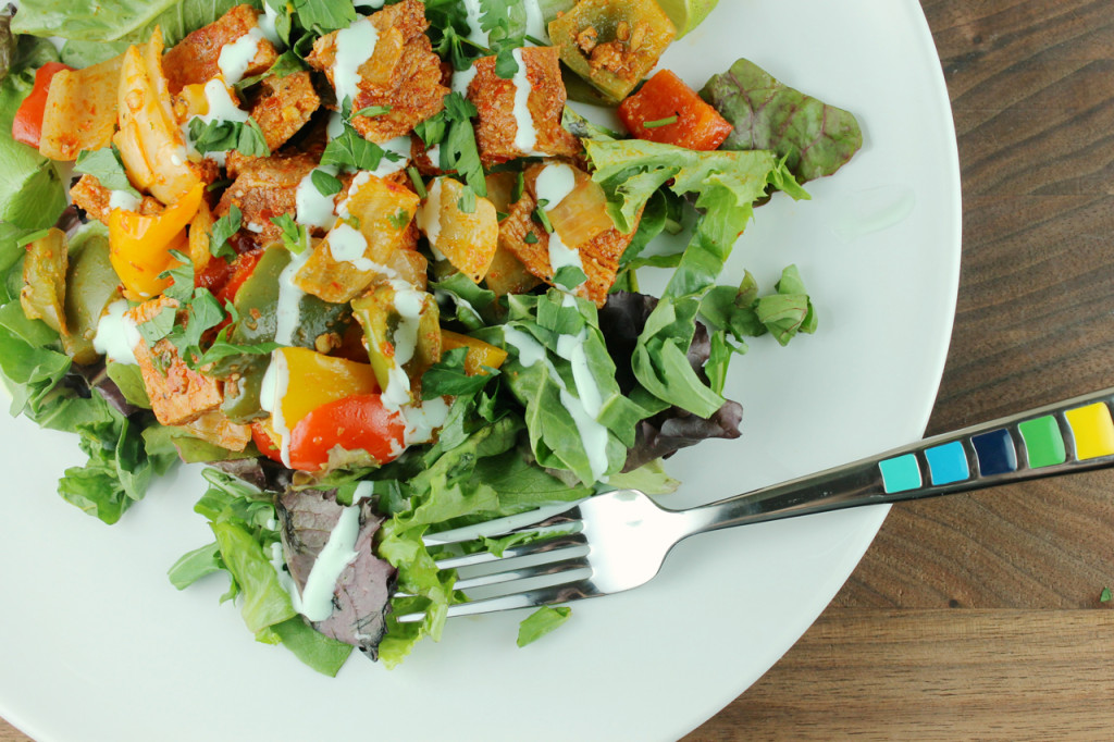 New Recipe! Roasted Pork Fajita Salad with Coconut Lime Dressing