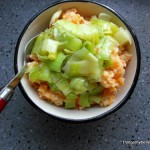 Sweet Potato & Cauliflower Mash Topped with Garlic Leeks