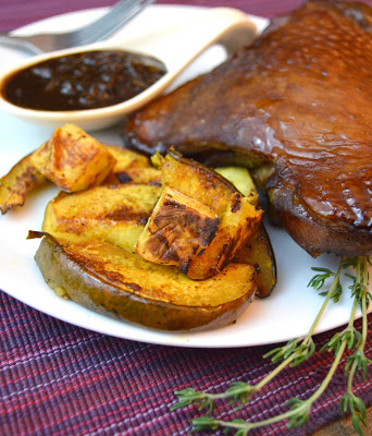 Roasted Orange-Chipotle Acorn Squash and Sweet Potato